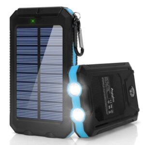 Ayyie Solar Charger, 10000mAh Solar Power Bank Portable External Backup Battery Pack Dual USB Solar Phone Charger