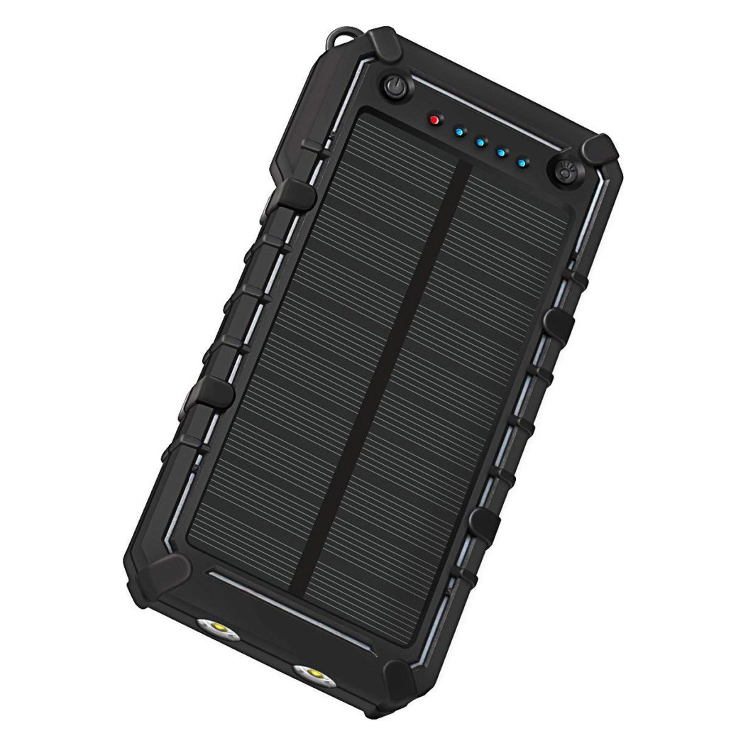 KOJOTON Solar Charger, 16000mAh Portable Solar Power Bank waterproof Dual USB Battery Bank