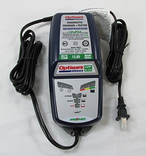 Optimate TM-291 5 Amp HIGH POWER LiFePO4 LFP Fully Automatic 12 Volt Lithium Battery Charger Maintainer Tender