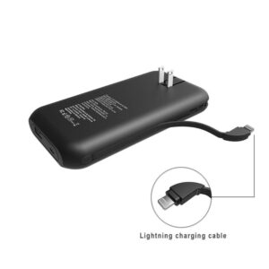 Heloideo 15000mAh Lightning Cable Power Bank AC Plug