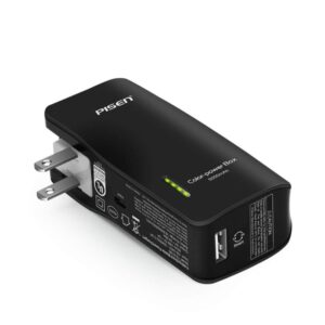 PISEN 2-in-1 Portable Charger - External Battery Pack with Foldable AC Plug - 5000mAh Power Bank