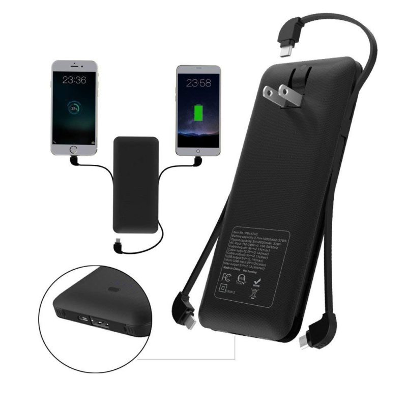 WOBON Portable Charger 10000mAh Compact Power Bank External Battery Pack Ultra Slim and Light Battery Charger