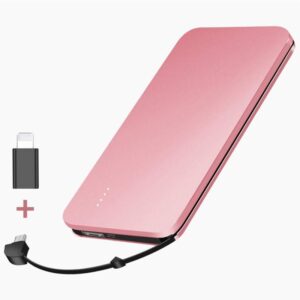 Soluser 10000mah Power Bank, Ultra Slim Fast Portable Charger