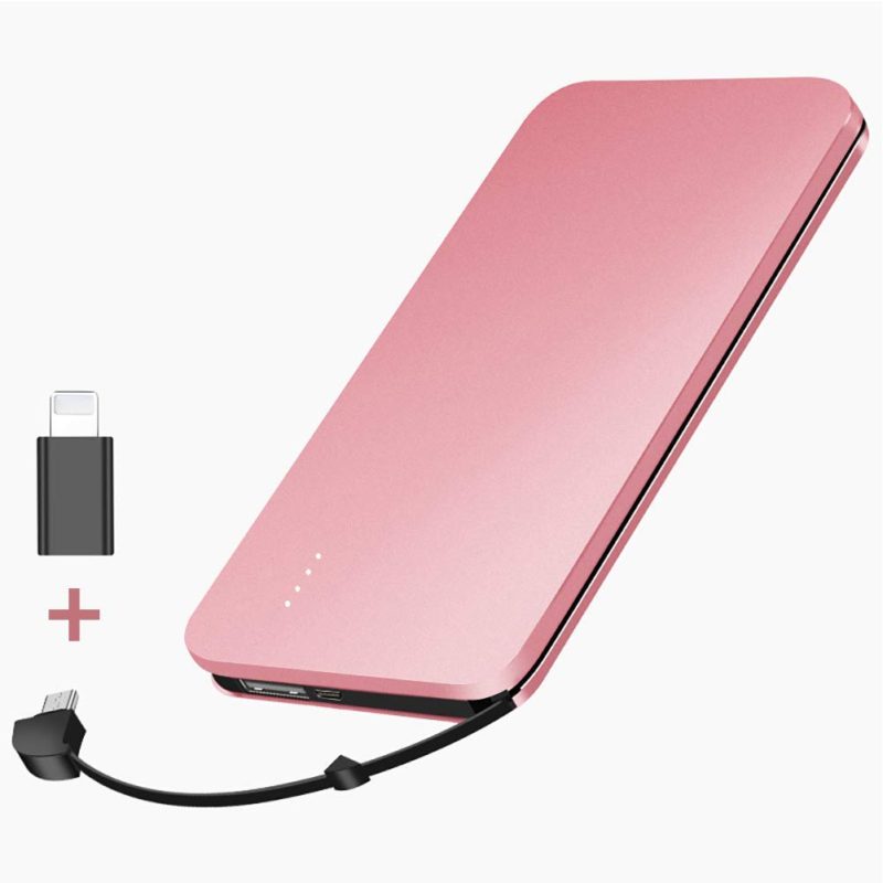 Soluser 10000mah Power Bank, Ultra Slim Fast Portable Charger