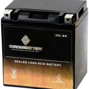 Chrome Battery YTX30L-BS High Performance - Maintenance Free - Sealed AGM Motorcycle Battery