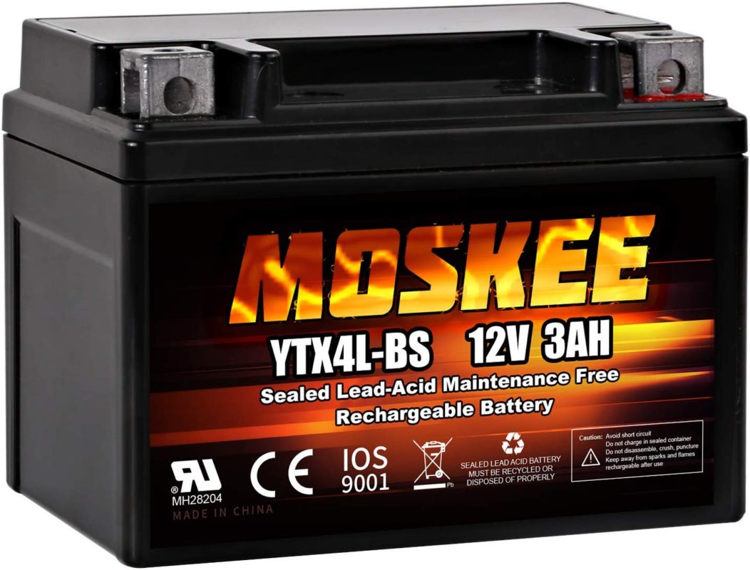Moskee YTX4L-BS Motorcycle Battery High Performance - Maintenance Free - ETX4L BS Sealed AGM Power Sports battery for Scooter Snowmobile ATV