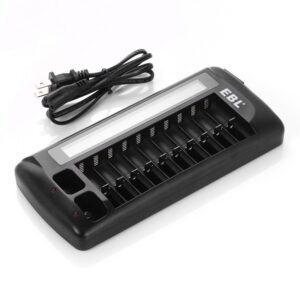EBL 12 Bay Battery Charger with LCD Display