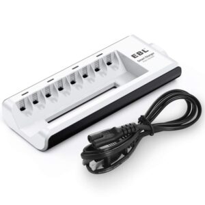 EBL 8-Bay AA AAA Battery Charger - Upgraded Smart Charger