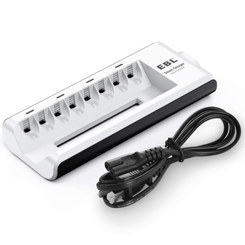 EBL 8-Bay AA AAA Battery Charger - Upgraded Smart Charger