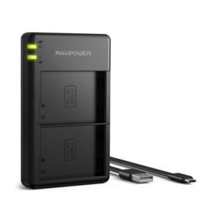 EN-EL14 Battery Charger RAVPower Dual USB Charger Compatible with Nikon