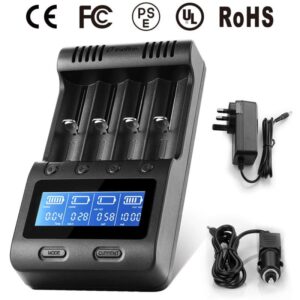 LCD Display Speedy Universal Battery Charger with Car Adapter