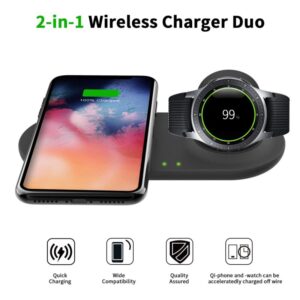 LeafBoat 2 in 1 Wireless Qi Enabled Charger pad & Samsung Galaxy Watch Charging pad Holder