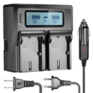 Neewer Dual LCD Battery Charger for Canon LP-E6 Batteries