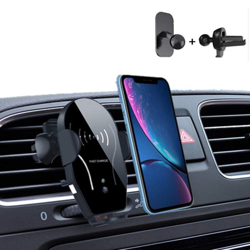 QinTian Wireless Car Charger Mount, Auto Clamping 10W,7.5W Qi Fast Car Charger Phone Holder