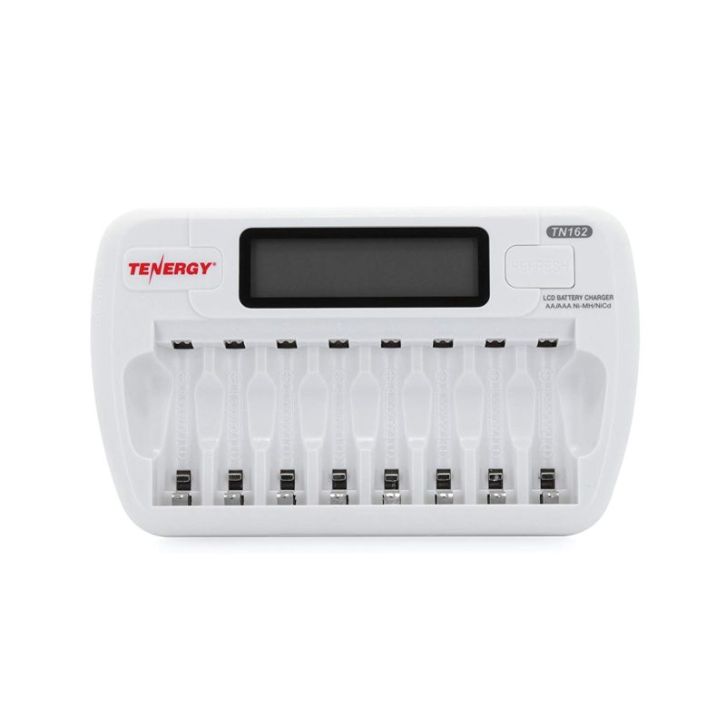 Tenergy TN162 8-Bay Smart LCD Battery Charger