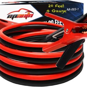 EPAuto 4 Gauge x 20 Ft 500A Heavy Duty Booster Jumper Cables