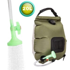 FeChiX Upgraded Solar Shower Bag for Camping 5 Gallons - 20L