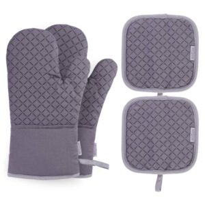 BESTONZON 4PCS Heat Resistant Oven Mitts and Pot Holders