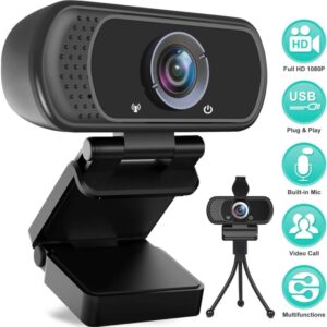HD Webcam 1080P with Microphone, PC Laptop Desktop USB Webcams