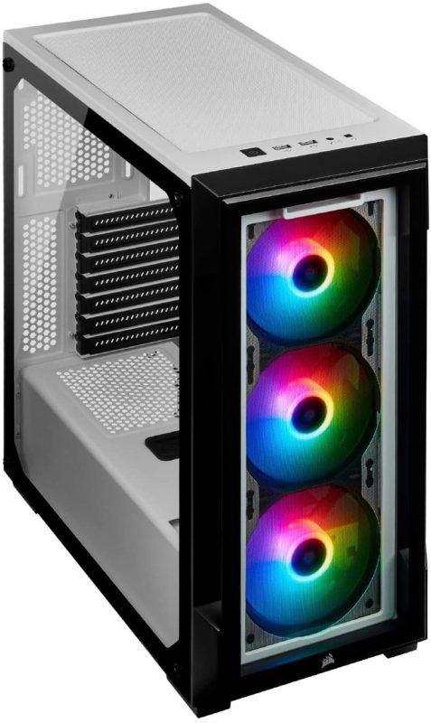 Corsair iCUE 220T RGB Airflow Tempered Glass Mid-Tower Smart Case, White