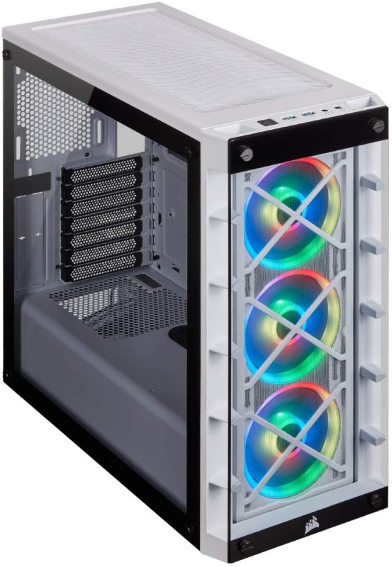 Corsair iCUE 465X RGB Mid-Tower ATX Smart Case, White