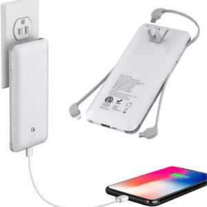 10000mAh Q Portable Charger, Ultra Slim USB C Power Bank