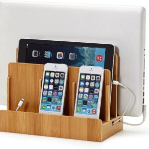 Eco Bamboo Multi-Device Charging Station Dock & Organizer