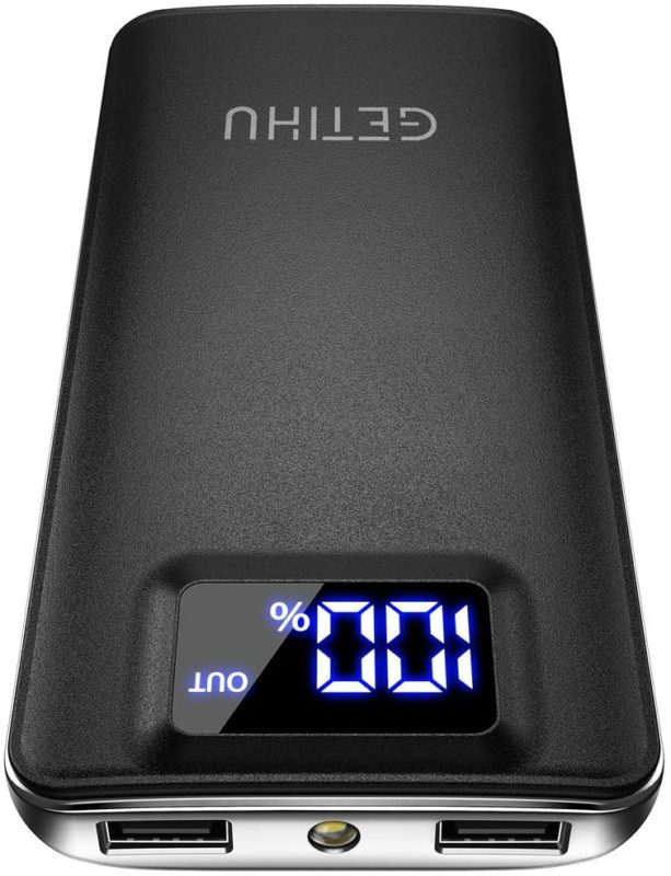 GETIHU Portable Charger, LED Display 10000mAh Power Bank