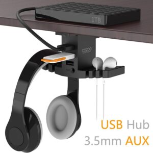 Headphone Stand with USB Hub COZOO Under Desk