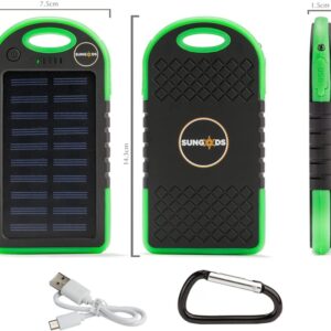 Solar Flashlight 5000mh Portable Solar Power Bank - Size