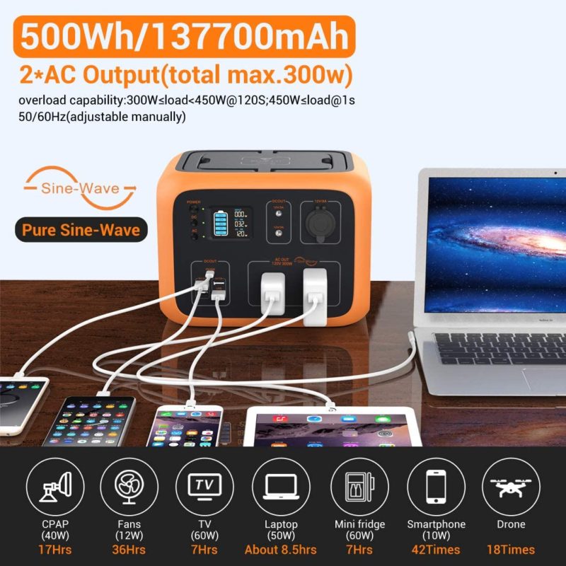 Contains a pure sine-wave inverter