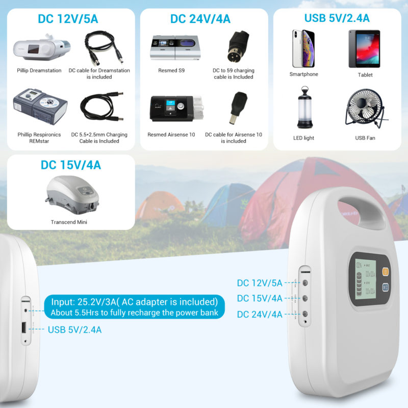 Features Of MAXOAK CPAP Battery Backup CPAP Power Bank for Airsense