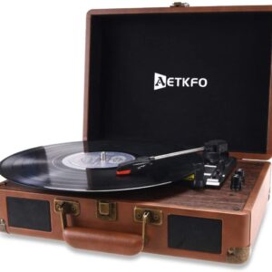 Record Player AETKFO 3-Speed Vinyl Turntable Record