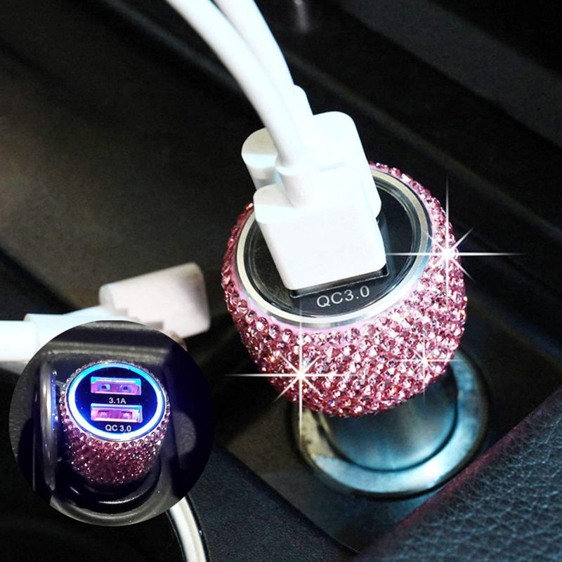 Bling Dual USB Car Charger Quick Charge 3.0