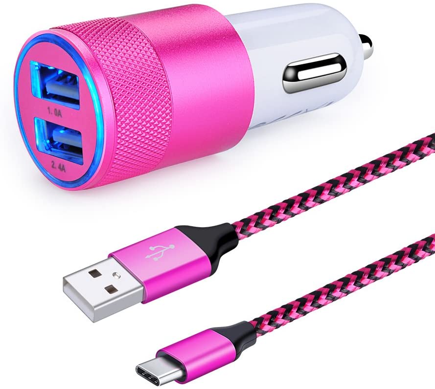 USB Typc C Car Charge,HUHUTA Dual Port Car Charger
